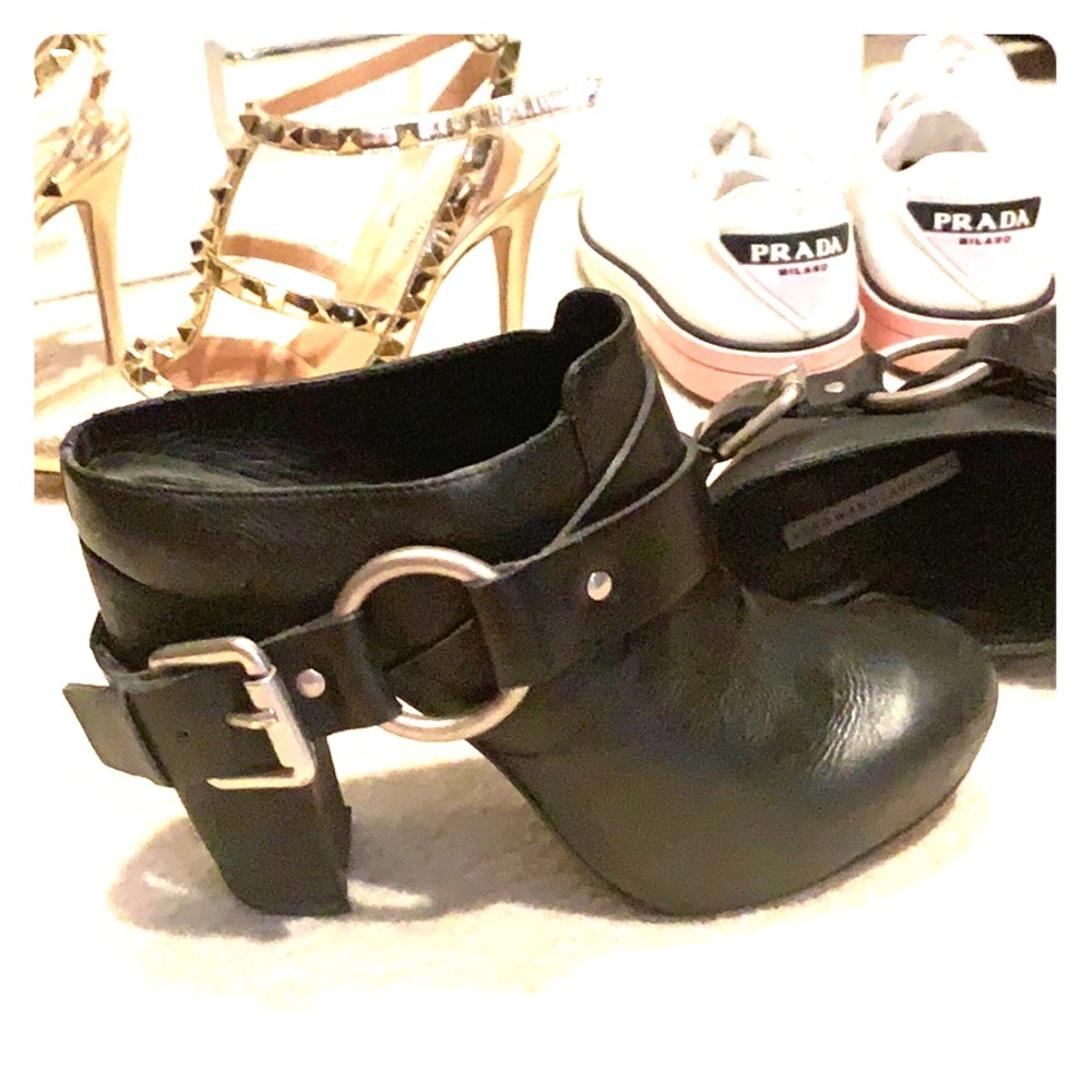 Black Vera Wang Lavender label booties.